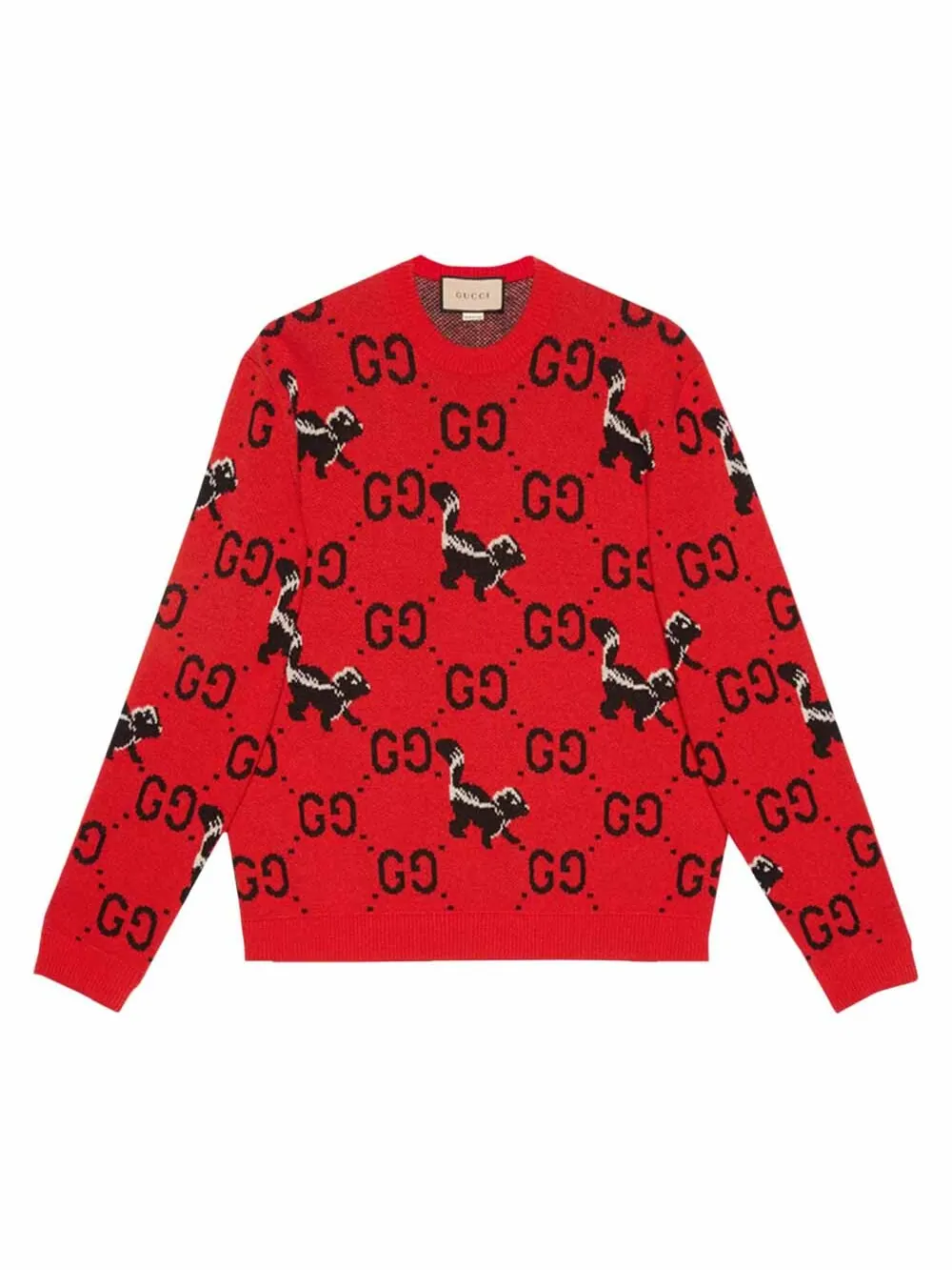 Свитер Gucci GG and Skunk Wool Knit — изображение 2 из 6, красный