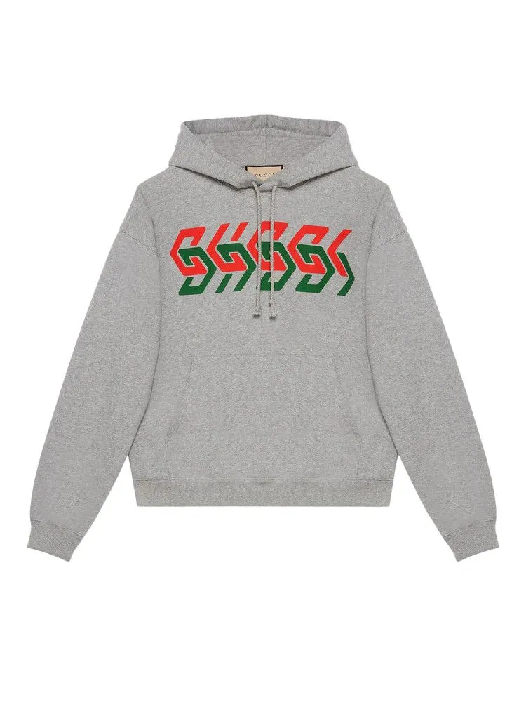 Худи Gucci Chain Print Hoodie — изображение 1 из 1, серый/мульти