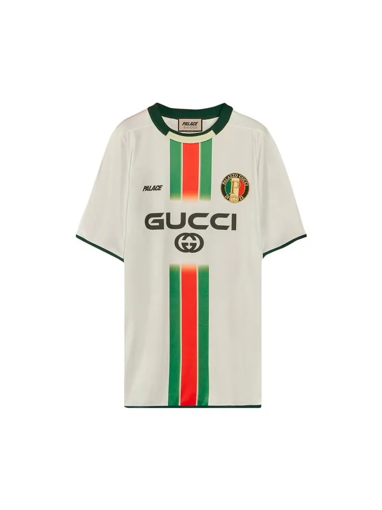 Футболка Gucci x Palace Printed Football Technical Jersey T-Shirt White