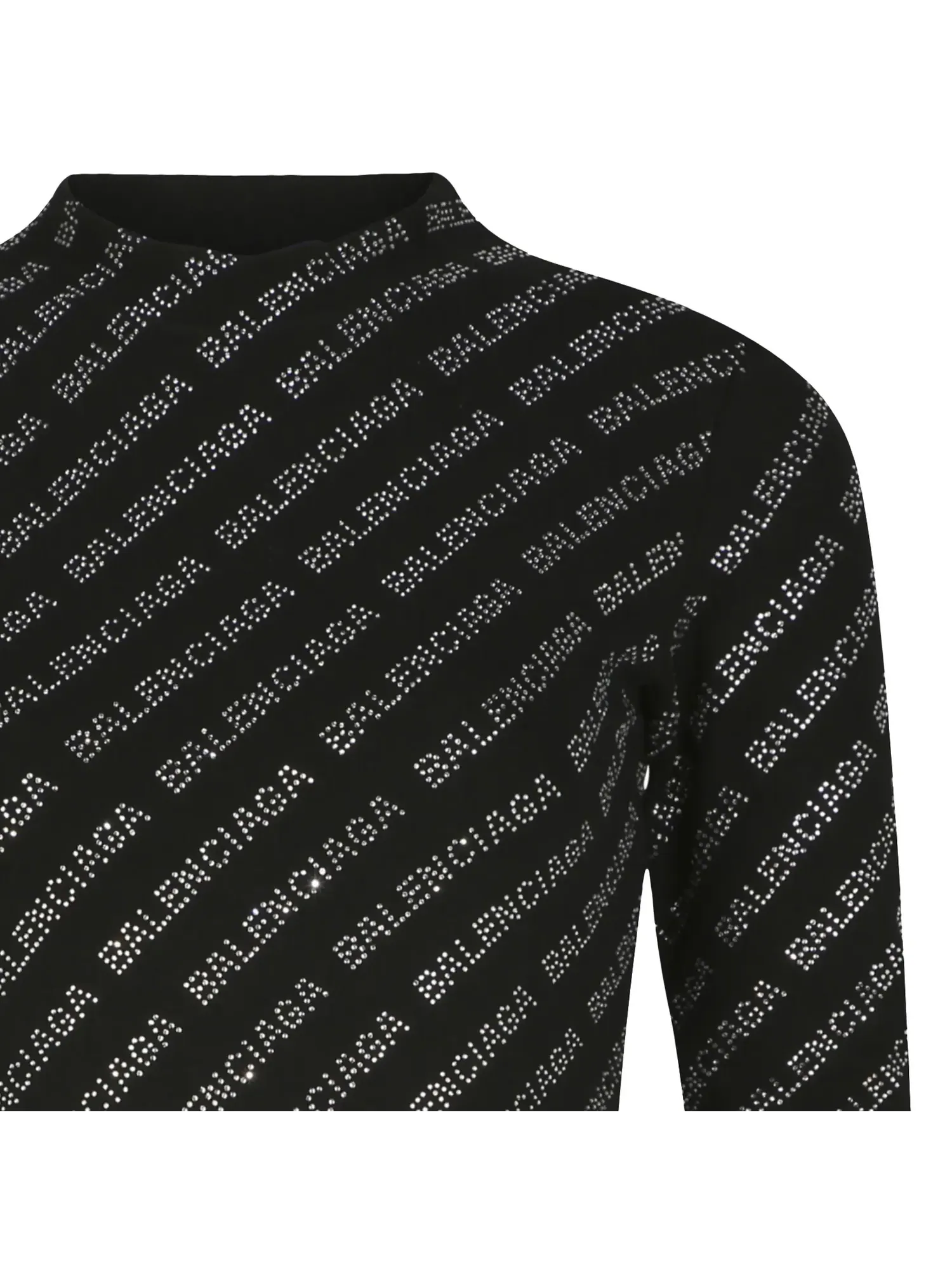 Топ Balenciaga с кристаллами и логотипом — изображение 3 из 3, черный/серебристый