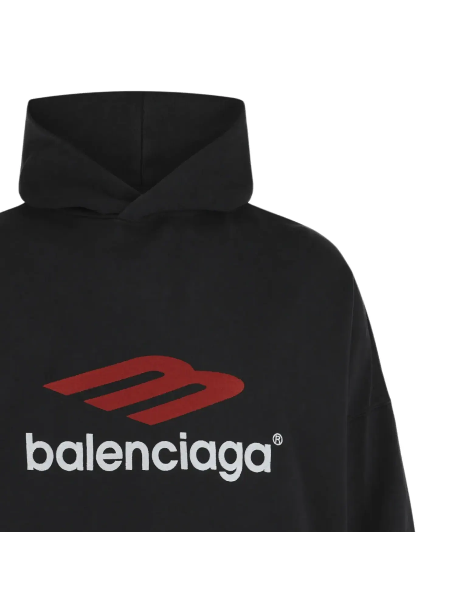 Худи Balenciaga 3B Sports Icon Oversized — изображение 3 из 3, черный/красный/белый