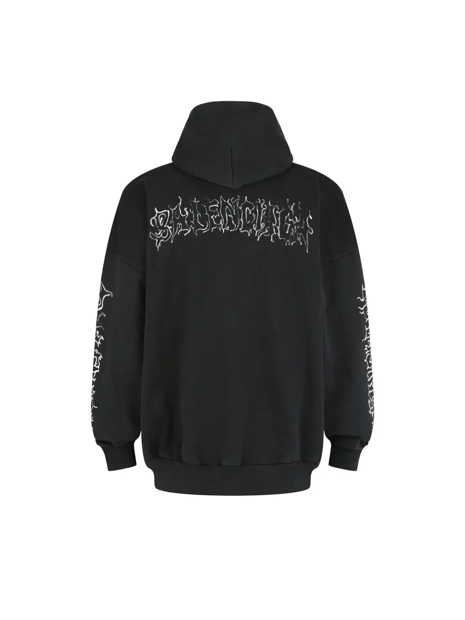Худи Balenciaga DIY с металлическим логотипом — изображение 2 из 3, черный/белый