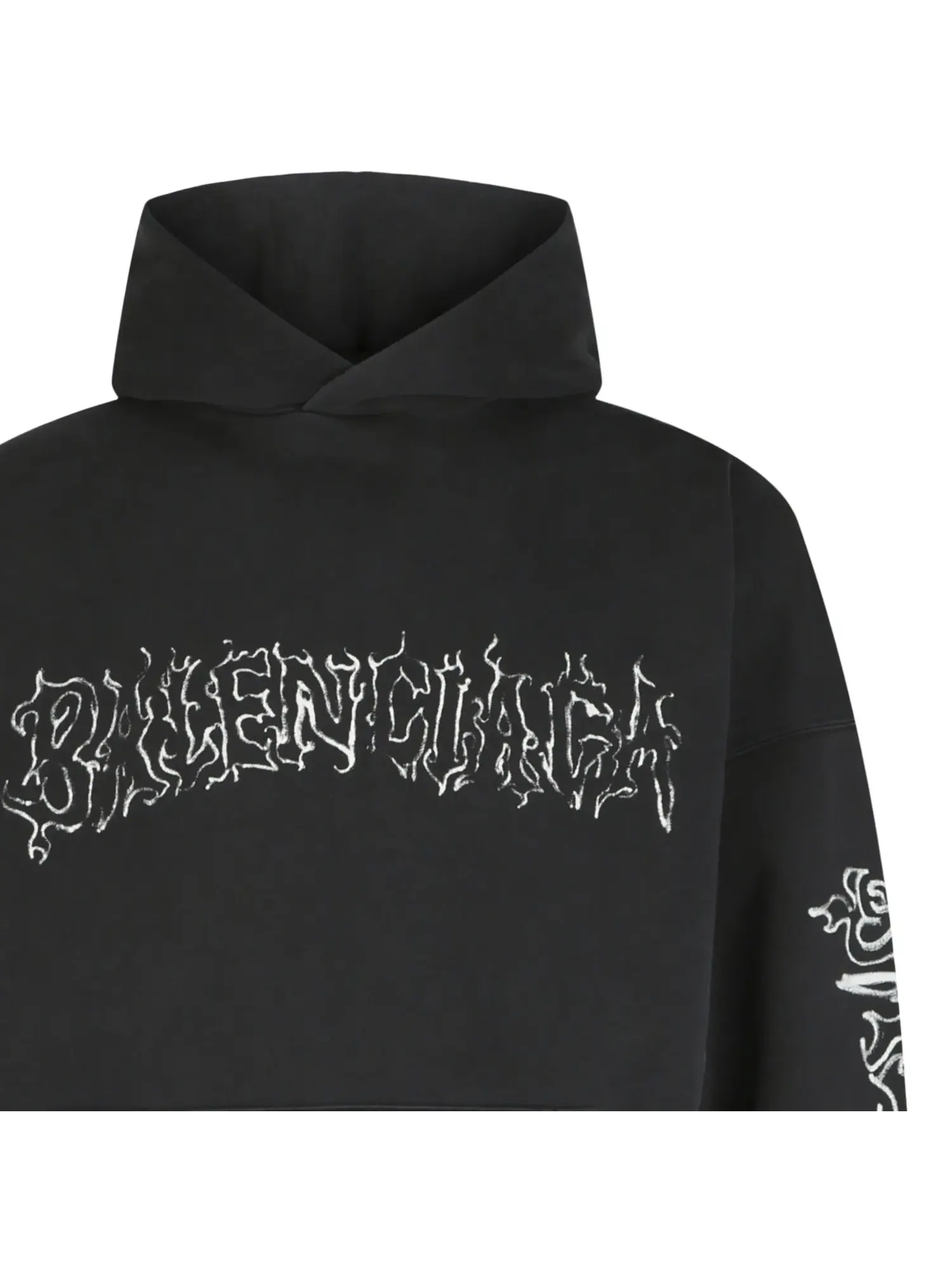 Худи Balenciaga DIY с металлическим логотипом — изображение 3 из 3, черный/белый