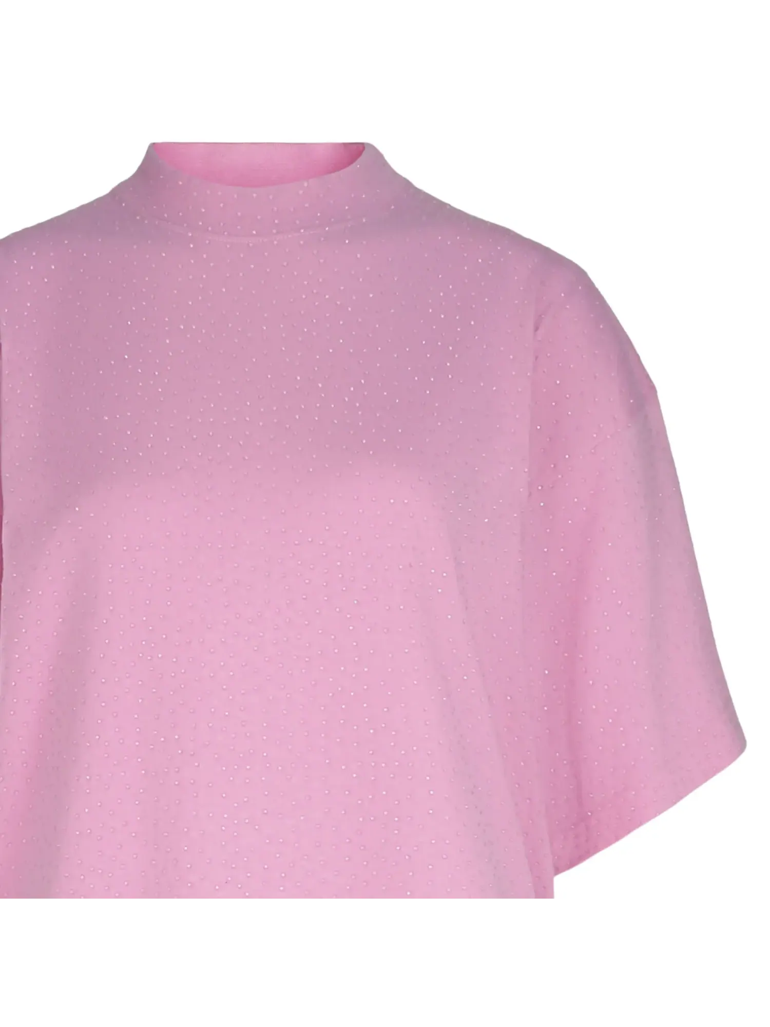 Винтажная футболка Balenciaga со стразами, оверсайз — изображение 3 из 3, розовый