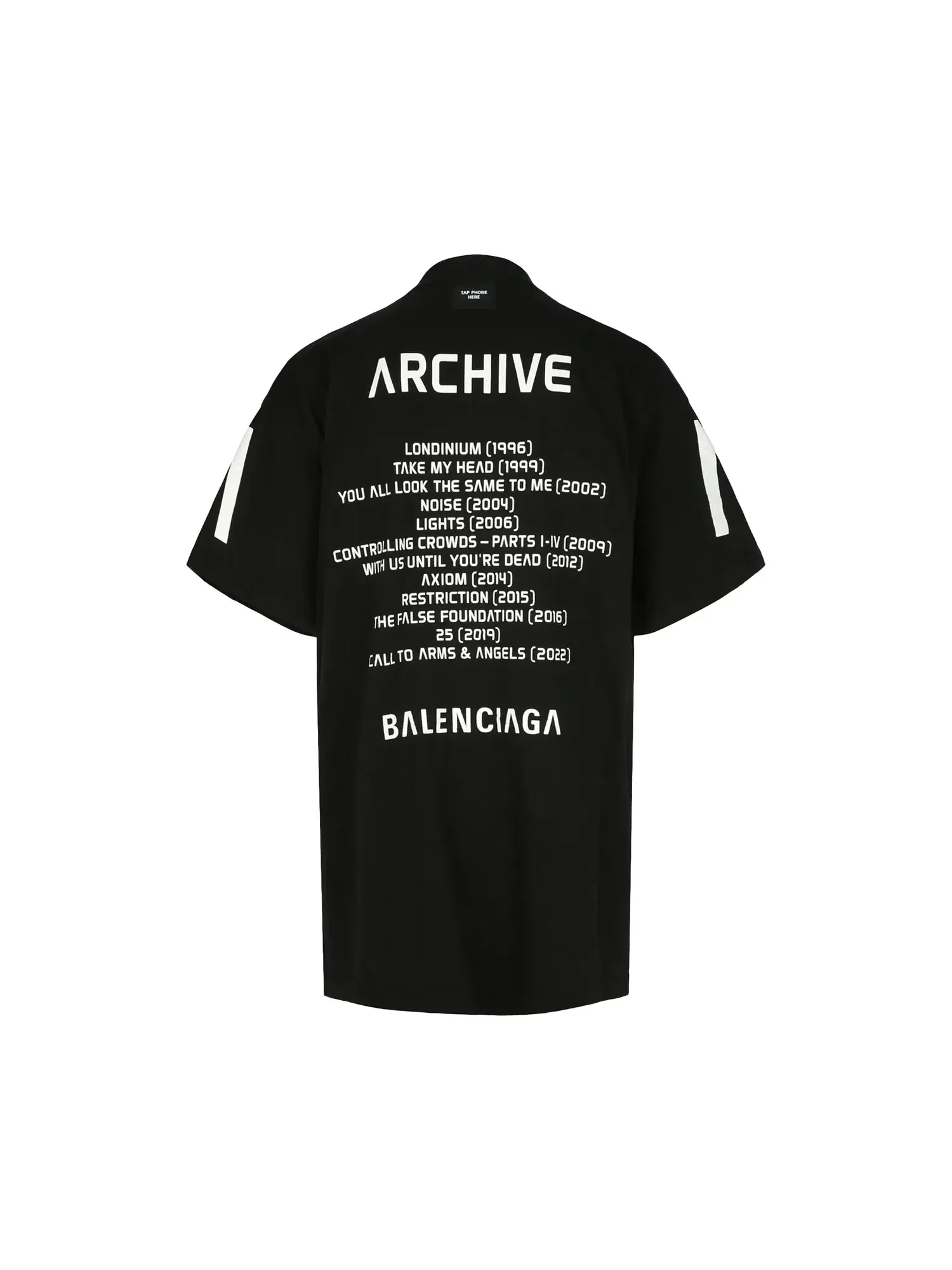 Футболка Balenciaga Music Archive Series Connected Oversized — изображение 2 из 3, черный/белый