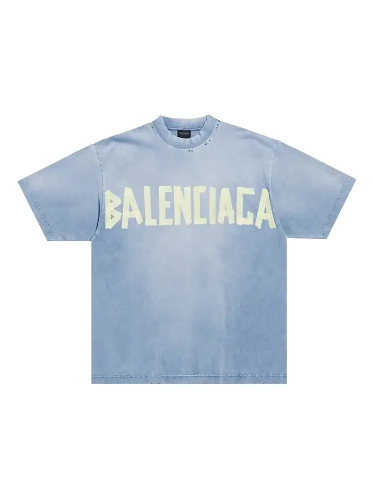 Футболка Balenciaga Tape Type Medium Fit 'Faded Blue'