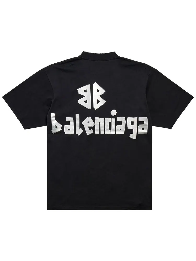 Футболка Balenciaga Medium Fit T-Shirt 'Faded Black/Silver' — изображение 2 из 2, черный
