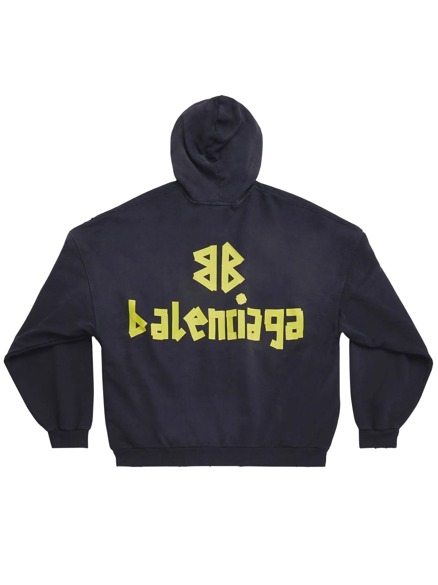 Balenciaga худи с рваными карманами Washed Black