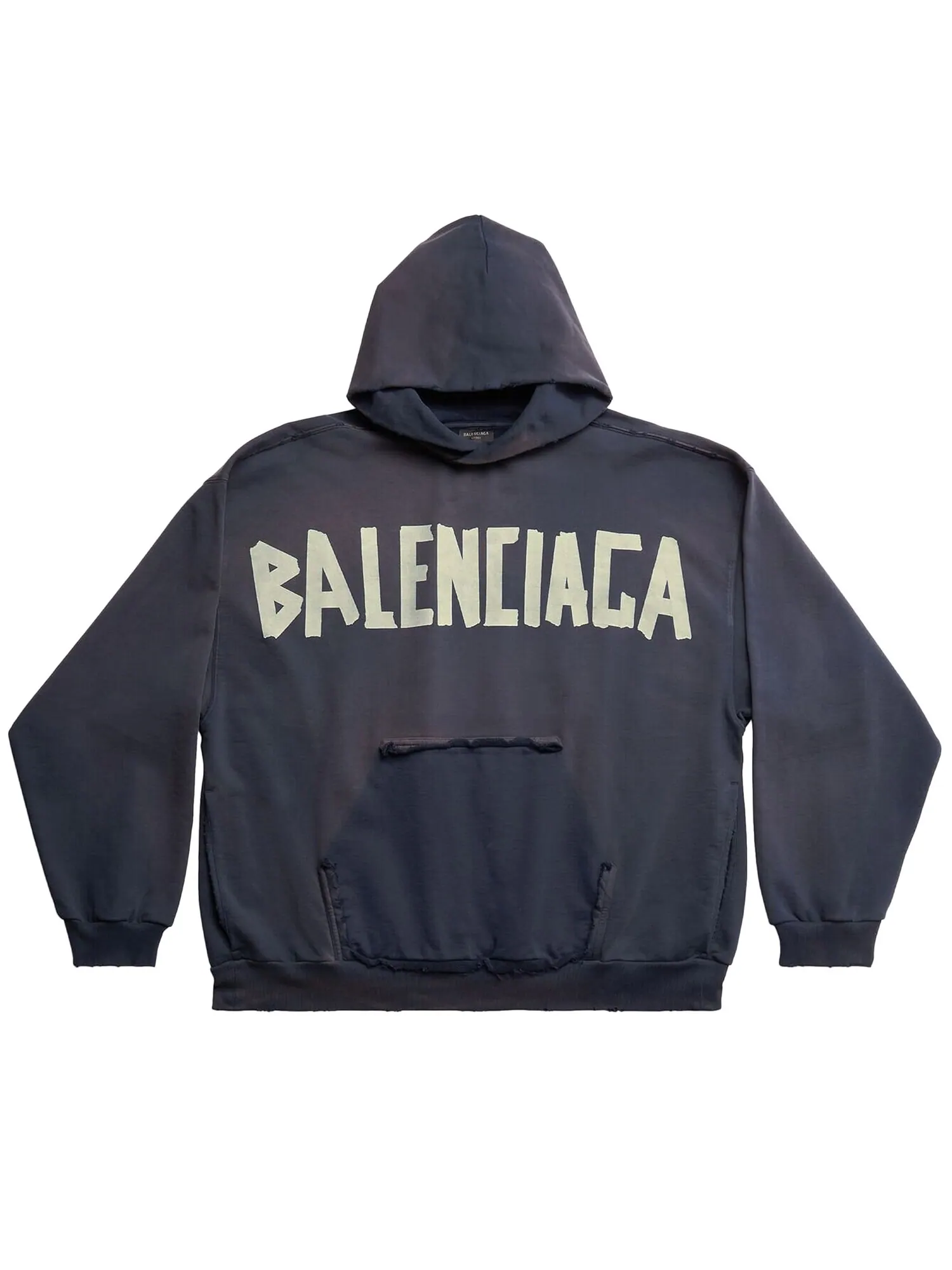 Balenciaga худи с рваными карманами Морской синий — изображение 1 из 2