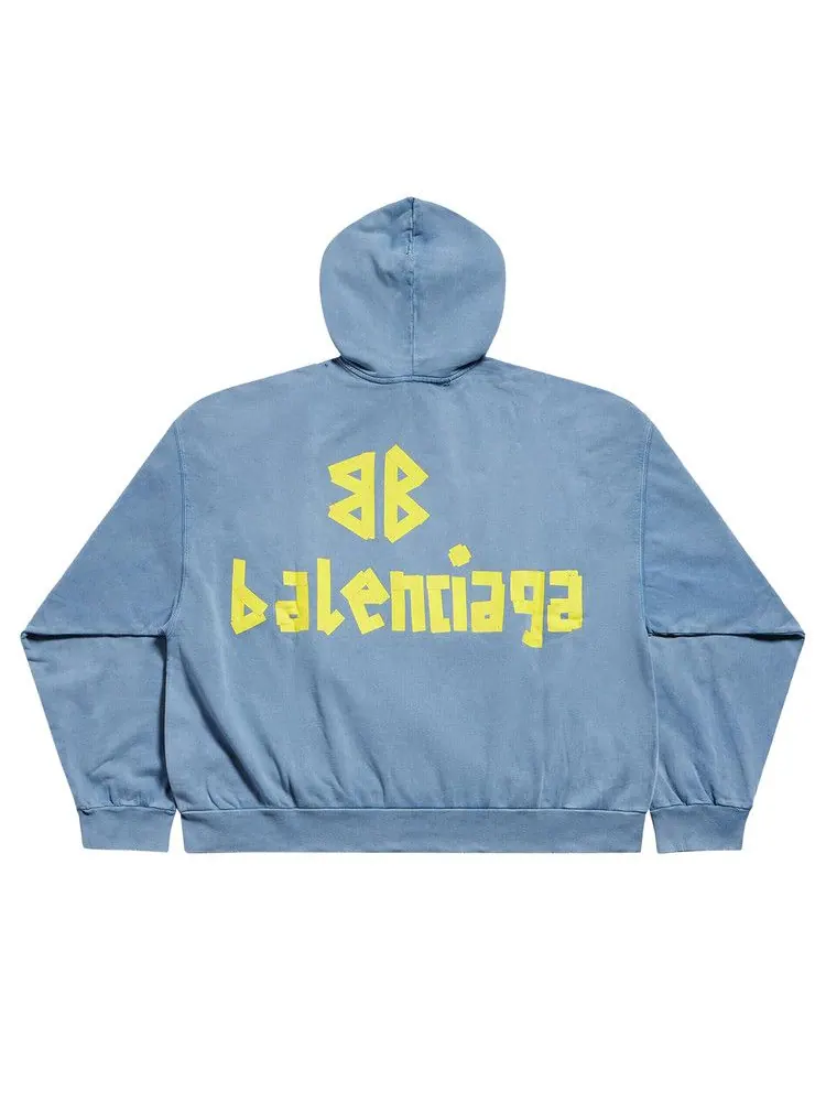 Худи Balenciaga Ripped Pocket Hoodie — изображение 2 из 2, синий