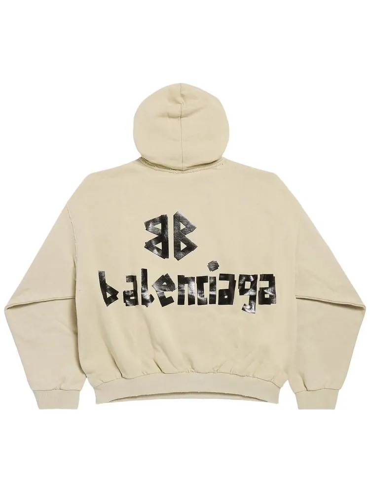 Худи Balenciaga с рваными карманами — изображение 2 из 2, бежевый