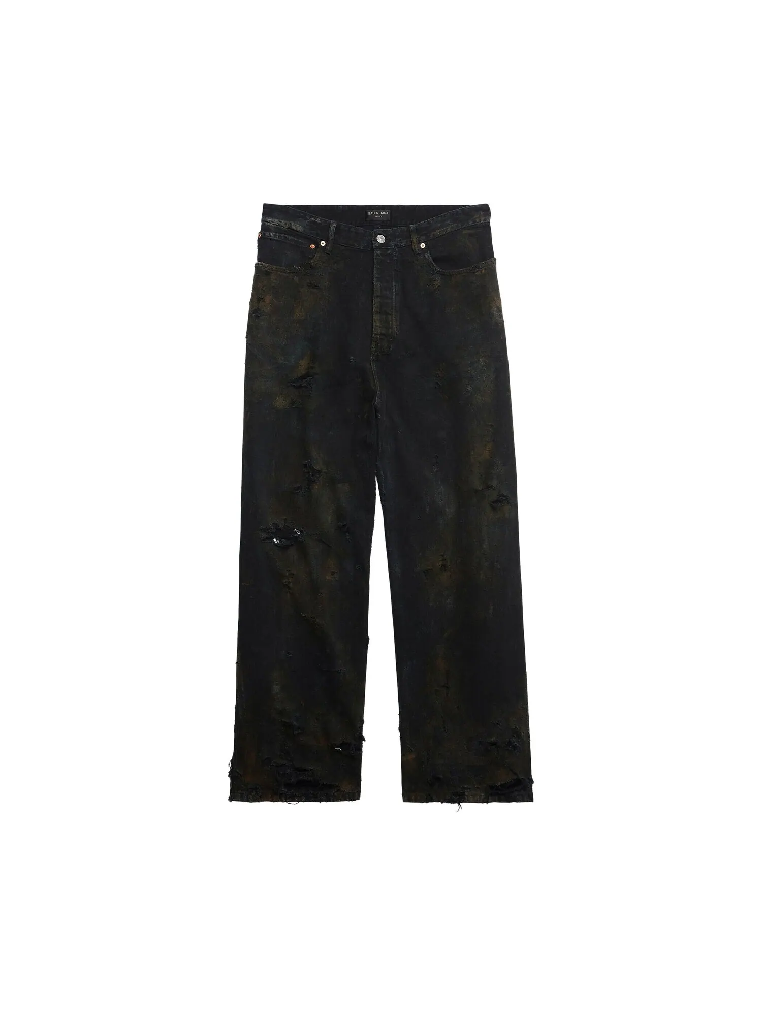 Balenciaga Брюки Destroyed Flat Black — изображение 1 из 2, черный