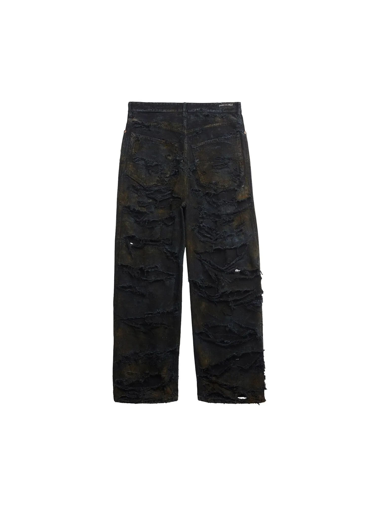 Balenciaga Брюки Destroyed Flat Black — изображение 2 из 2, черный