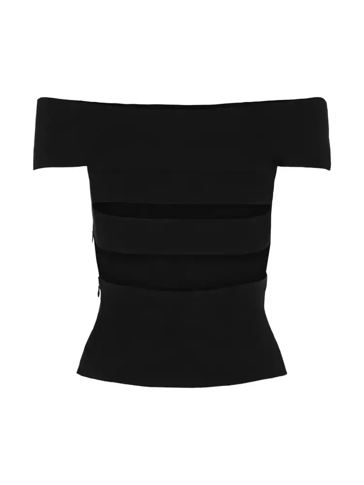 Топ Alexander McQueen с разрезами и открытыми плечами — изображение 1 из 2, черный