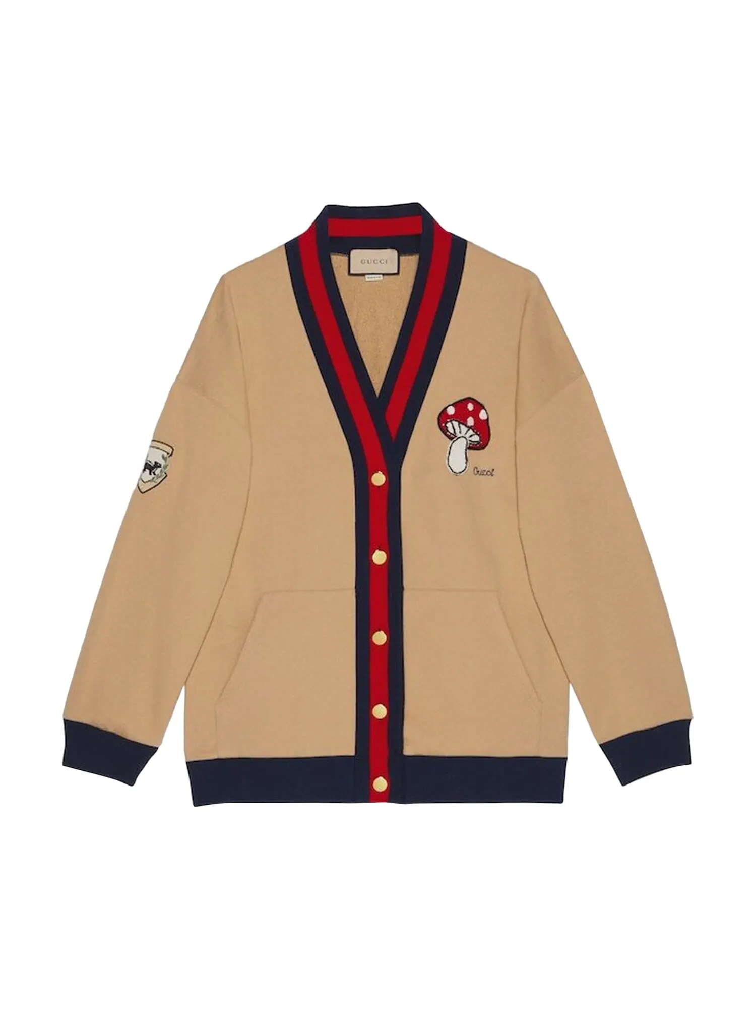 Кардиган Gucci из джерси с вышивкой, премиальный дизайн, Камел — изображение 1 из 1, верблюжий