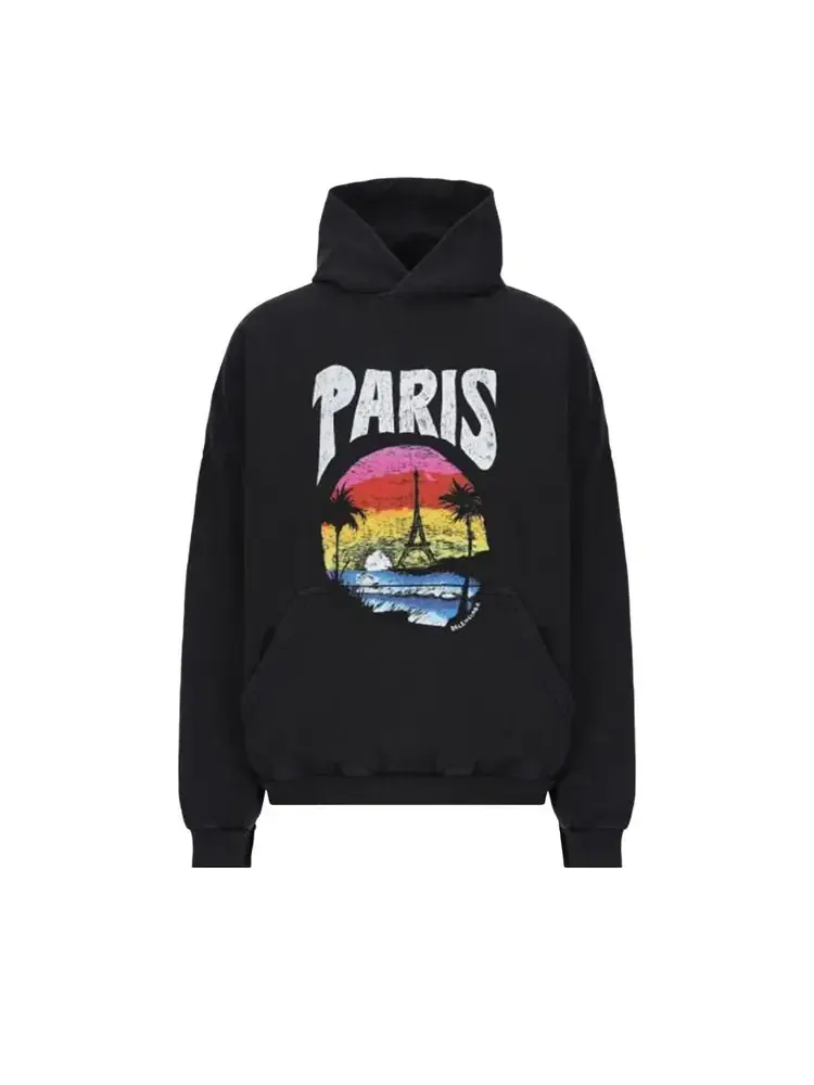 Худи Balenciaga Paris Tropical Oversized — изображение 1 из 1, черный