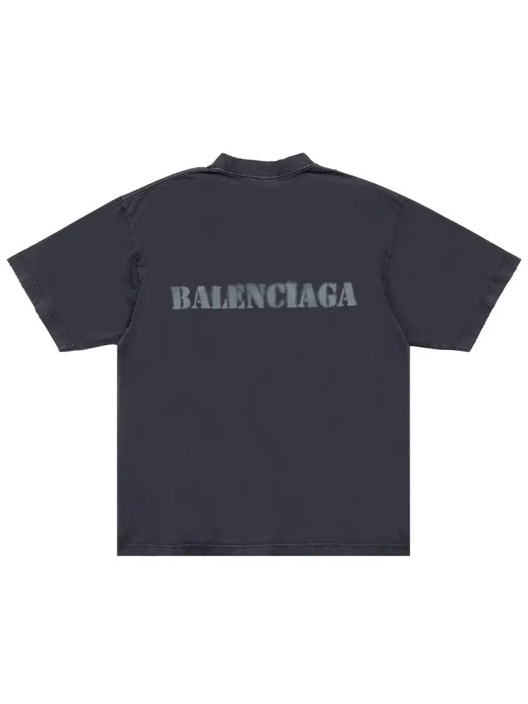 Футболка Balenciaga Stencil Type T-Shirt Medium Fit — изображение 2 из 2, черный