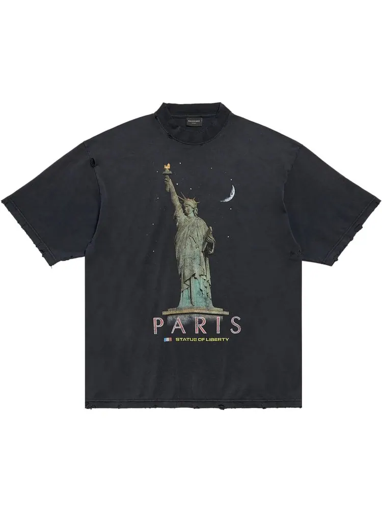 Футболка Balenciaga Medium Fit T-Shirt Faded Black