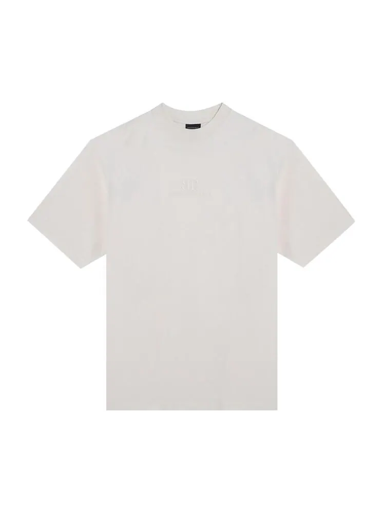 Футболка Balenciaga Logo Embroidered T-Shirt Ecru