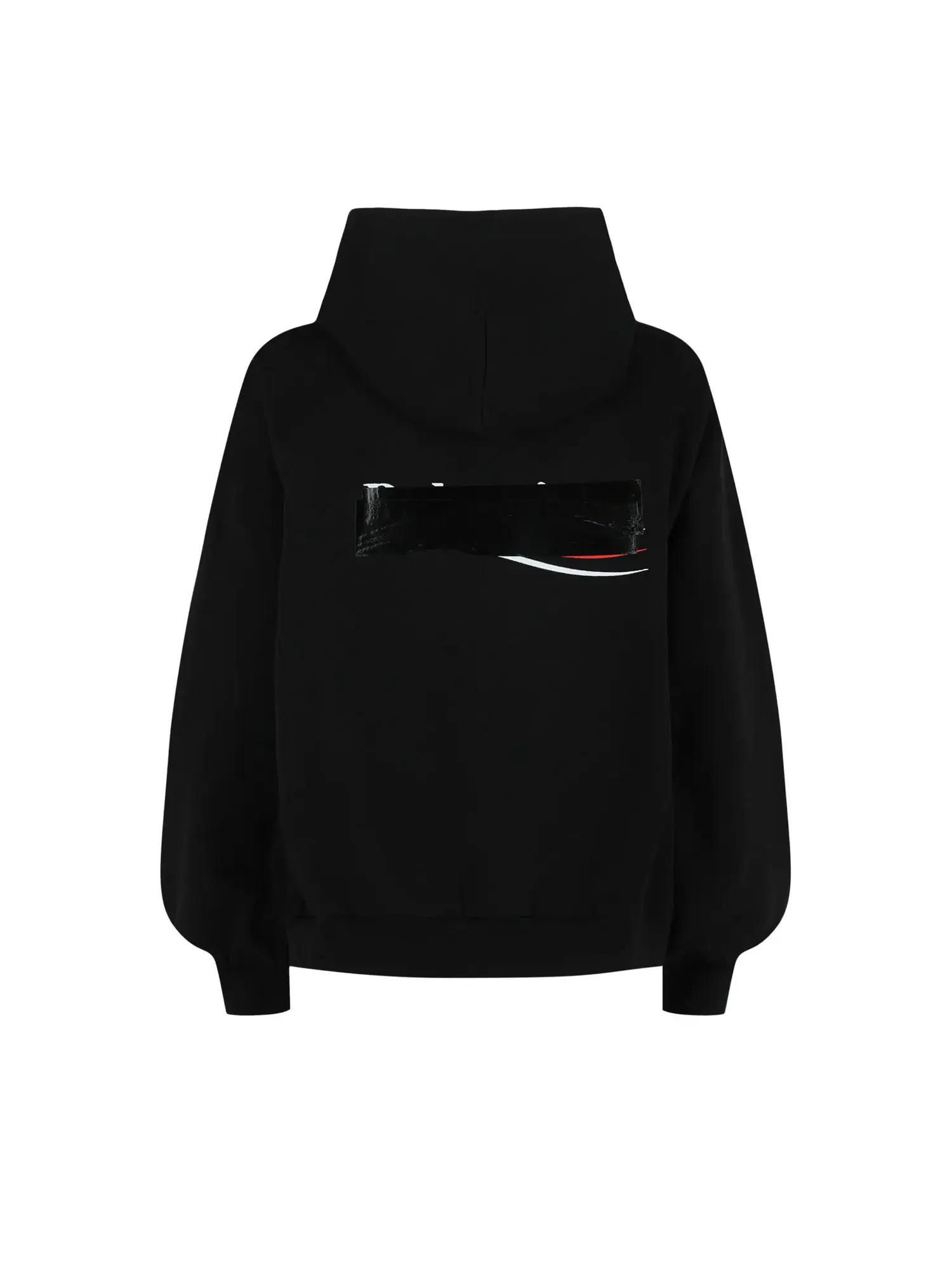 Худи Balenciaga со скрытым логотипом — изображение 2 из 3, черный/белый/красный