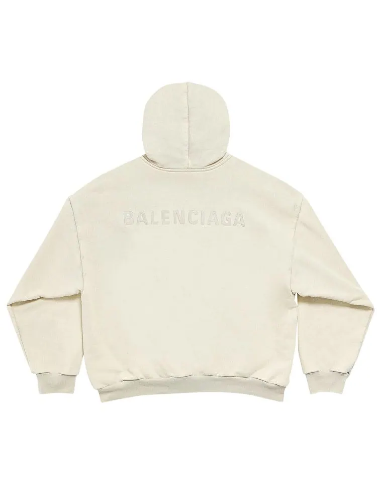 Худи Balenciaga Logo Embroidered Hoodie — изображение 2 из 2, серый