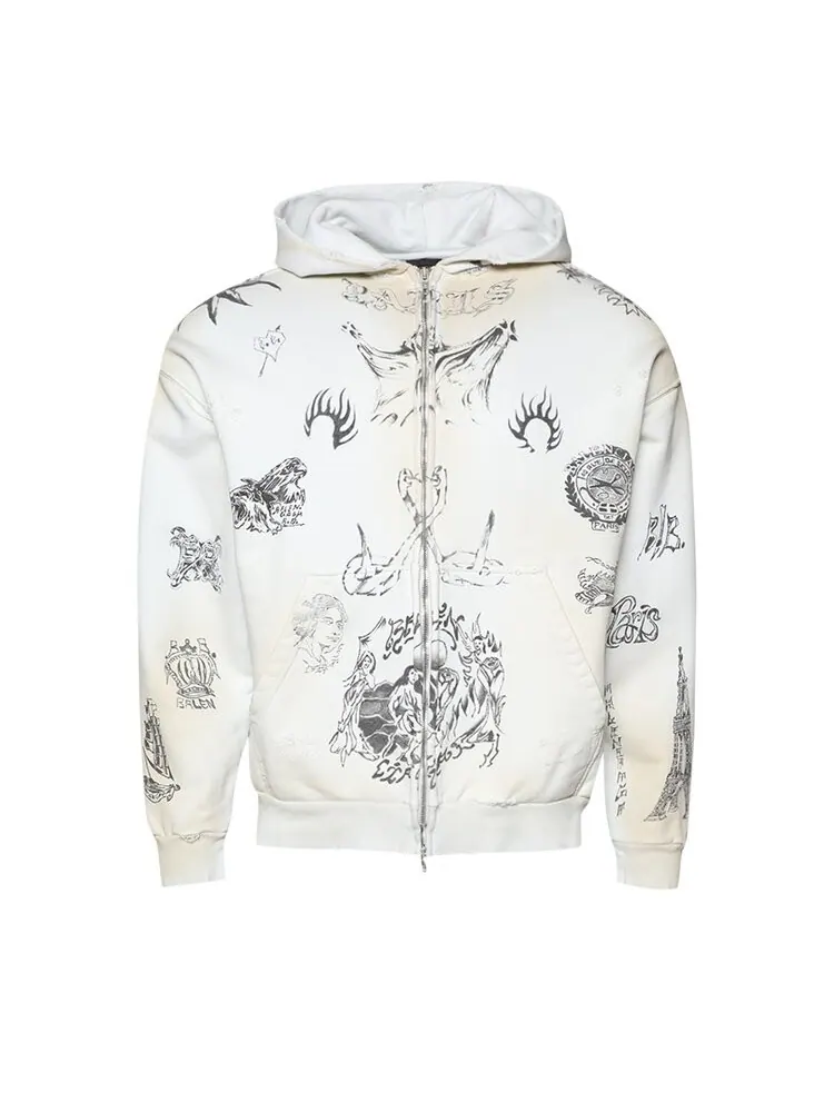 Худи Balenciaga Medium Fit Zip-Up Hoodie