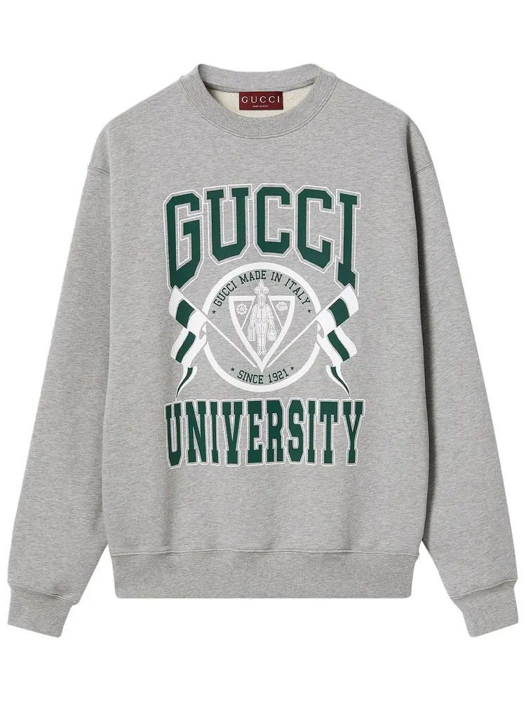 Толстовка Gucci Printed Jersey Sweatshirt — изображение 1 из 1, серый