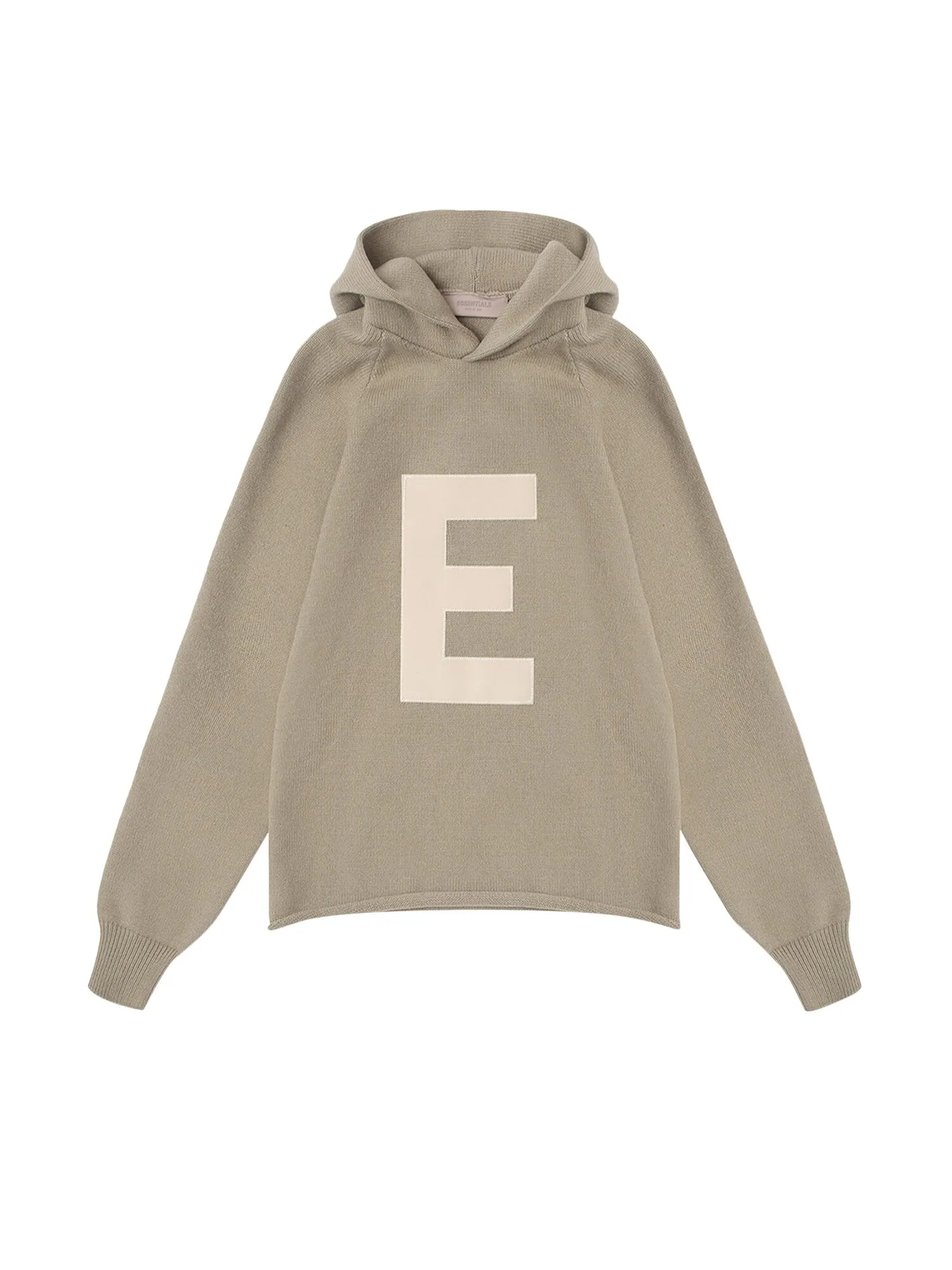 Детское вязаное худи Fear of God Essentials Big E Seafoam — изображение 1 из 1, морская пена