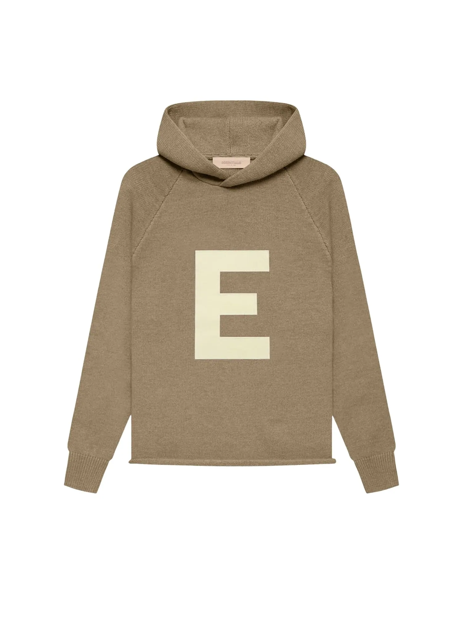 Детское вязаное худи Fear of God Essentials Big E, цвет Дуб — изображение 1 из 2
