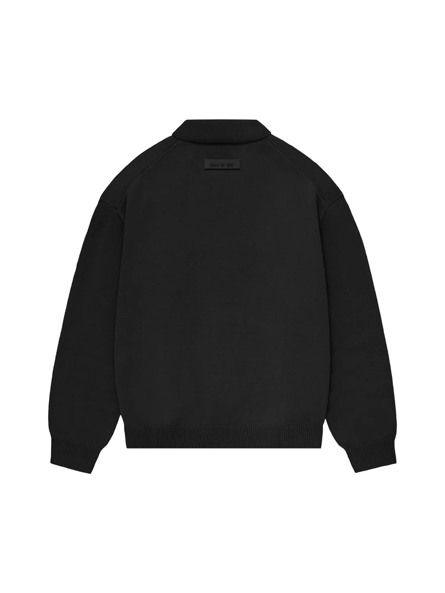 Вязаная рубашка-поло для детей Fear of God Essentials цвета угольно-черного цвета — изображение 2 из 2, черный