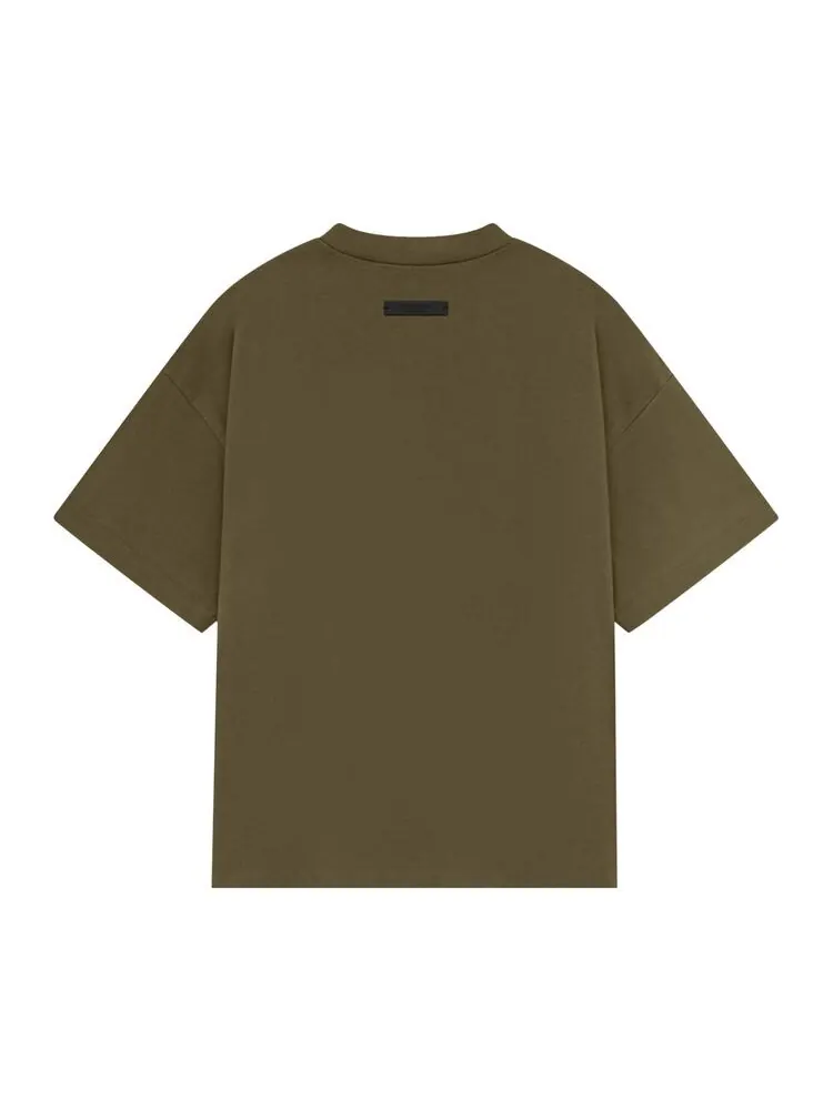 Футболка Fear of God Essentials Kids Jersey Crewneck Tee Olive — изображение 2 из 2, оливковый