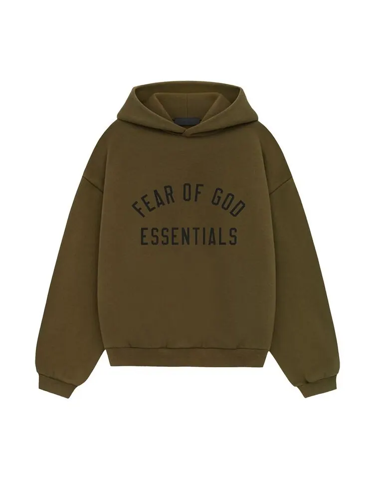 Худи Fear of God Essentials Kids Fleece Hoodie Olive — изображение 1 из 2, оливковый