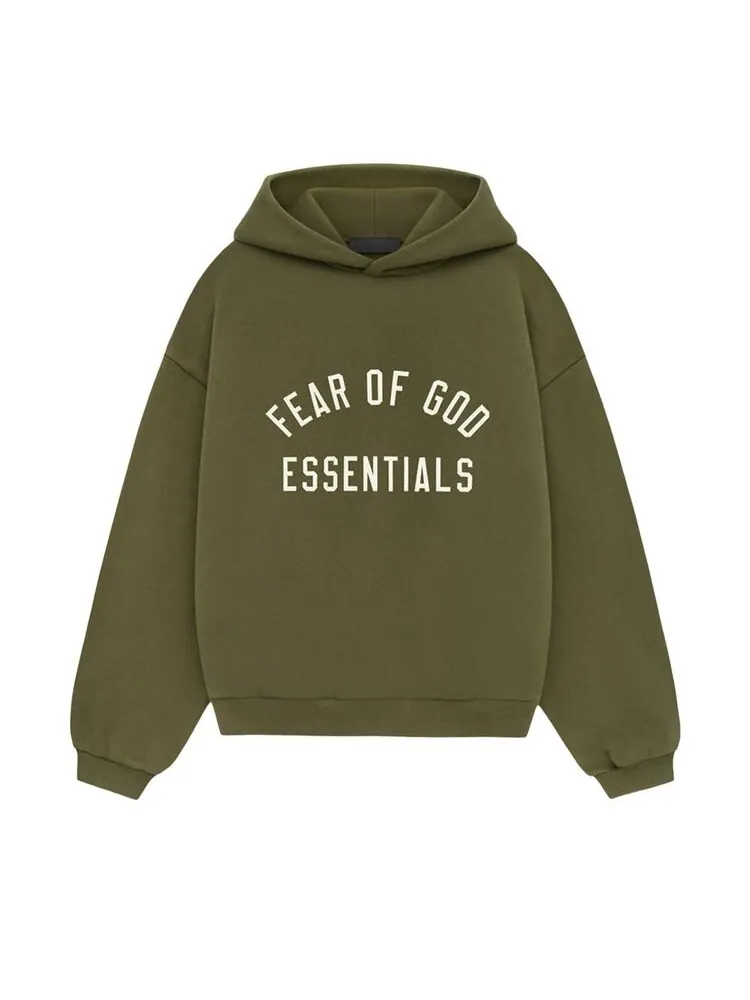 Худи Fear of God Essentials Kids Fleece Hoodie Military — изображение 1 из 2, оливковый
