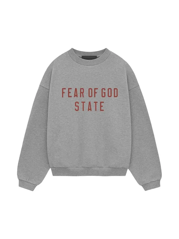 Толстовка Fear of God Essentials Kids Fleece Crewneck Dark Heather — изображение 1 из 2, серый