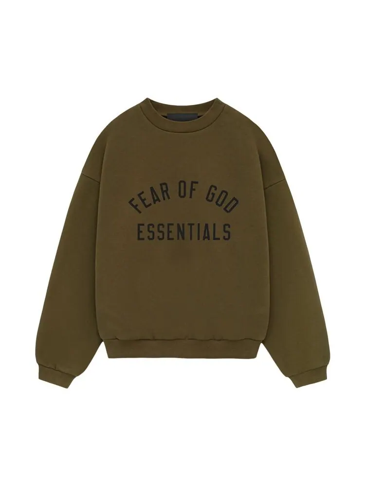 Толстовка Fear of God Essentials Kids Fleece Crewneck Olive — изображение 1 из 2, оливковый