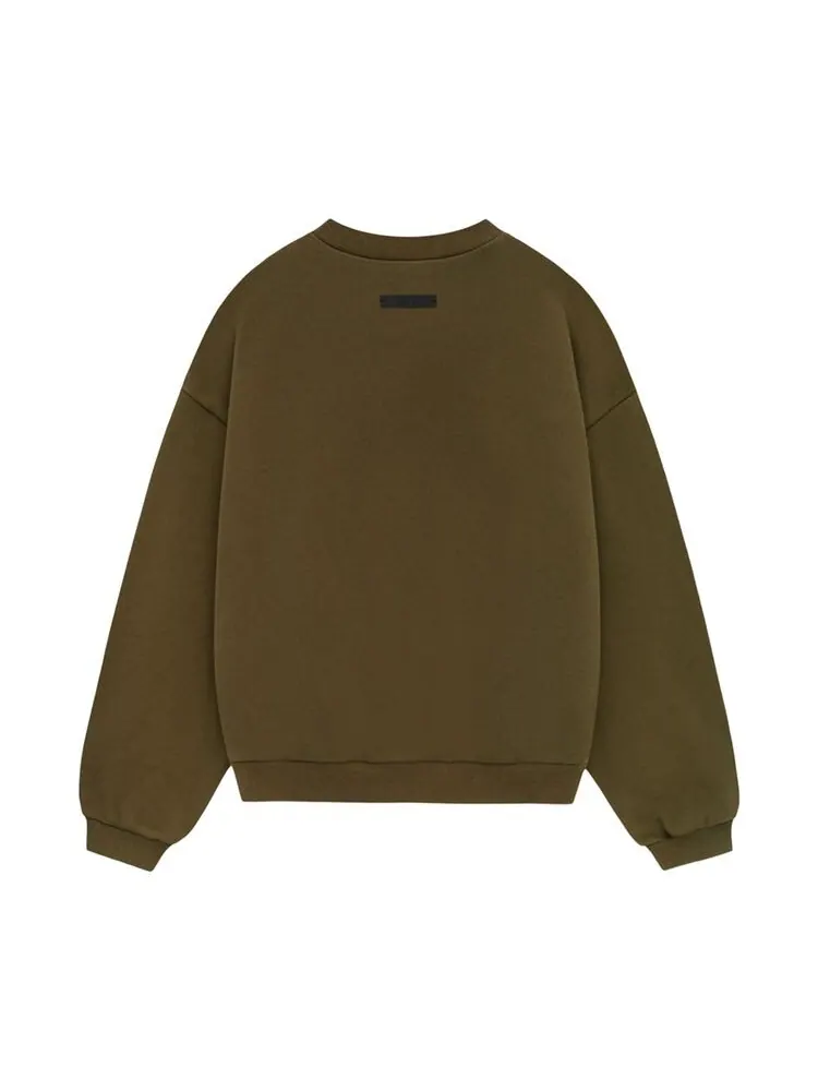 Толстовка Fear of God Essentials Kids Fleece Crewneck Olive — изображение 2 из 2, оливковый