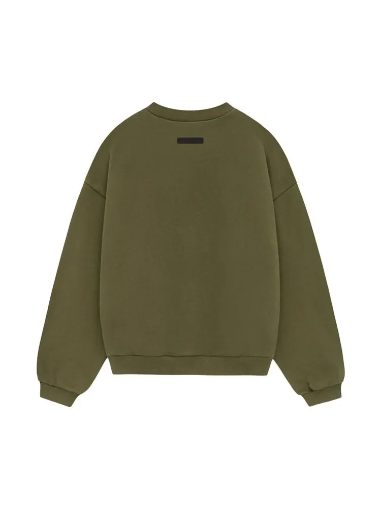 Толстовка Fear of God Essentials Kids Fleece Crewneck Military — изображение 2 из 2, оливковый