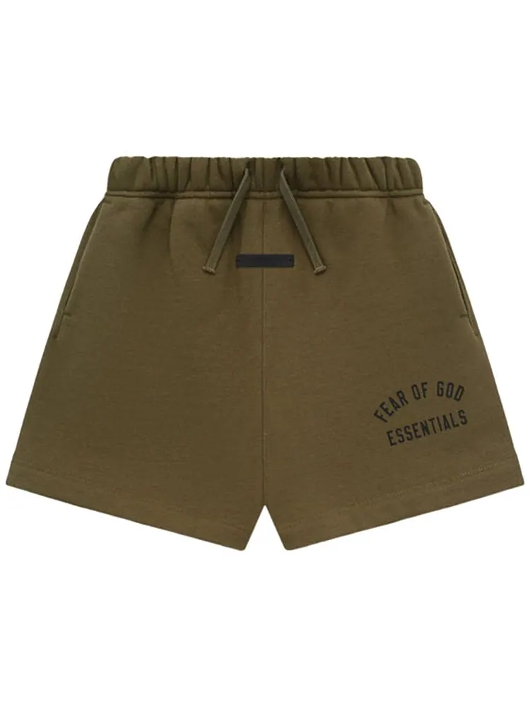 Шорты Fear of God Essentials Kids Fleece Soccer Short 'Olive' — изображение 1 из 2, оливковый