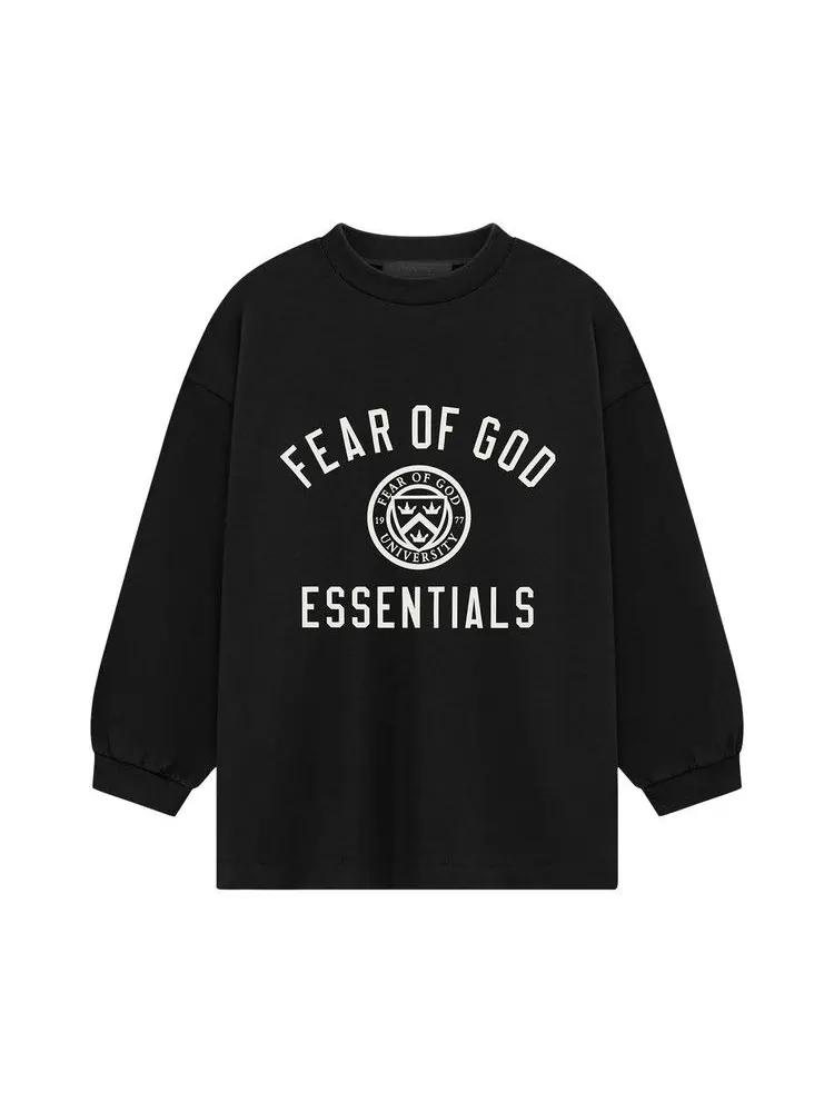 Футболка Fear of God Essentials Kids Jersey Long-Sleeve Tee — изображение 1 из 2, черный