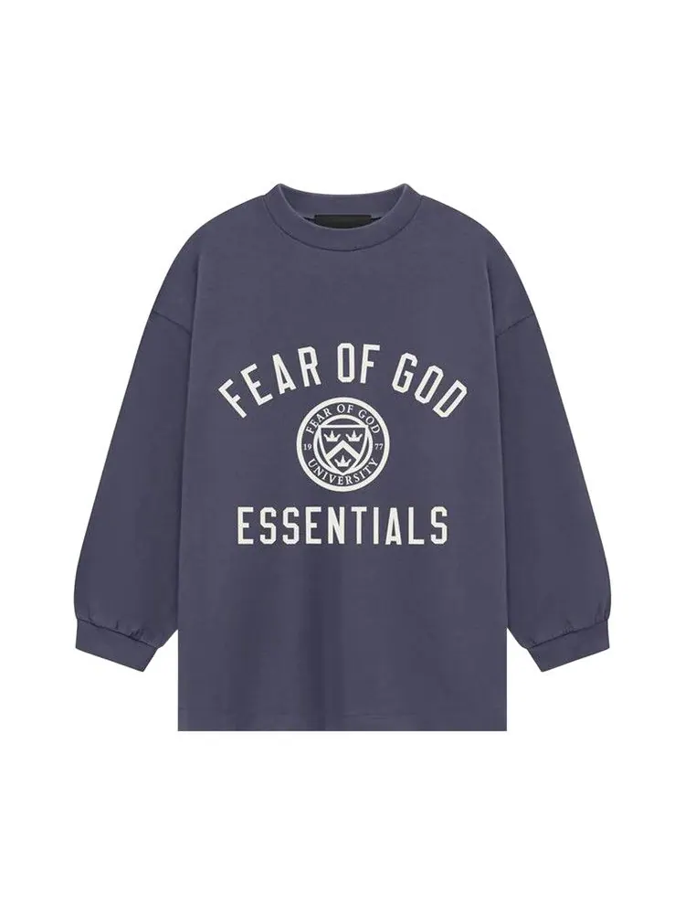 Футболка Fear of God Essentials Kids Jersey Long-Sleeve Tee — изображение 1 из 2, морской