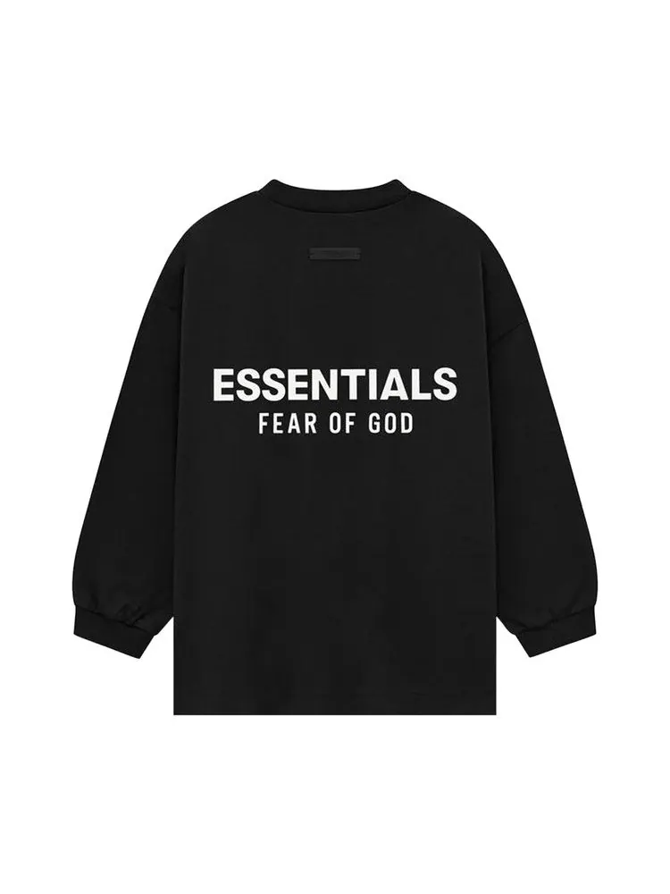 Футболка Fear of God Essentials Kids Jersey Long-Sleeve Tee — изображение 2 из 2, черный