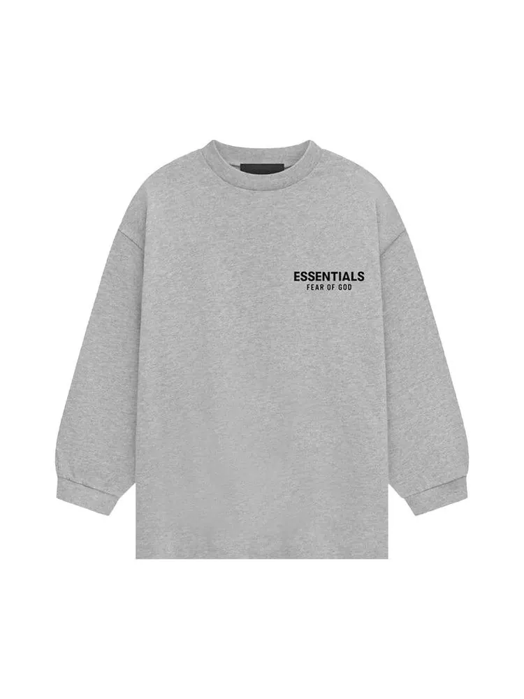 Футболка Fear of God Essentials Kids Jersey Long-Sleeve Tee — изображение 1 из 2, светлый серый