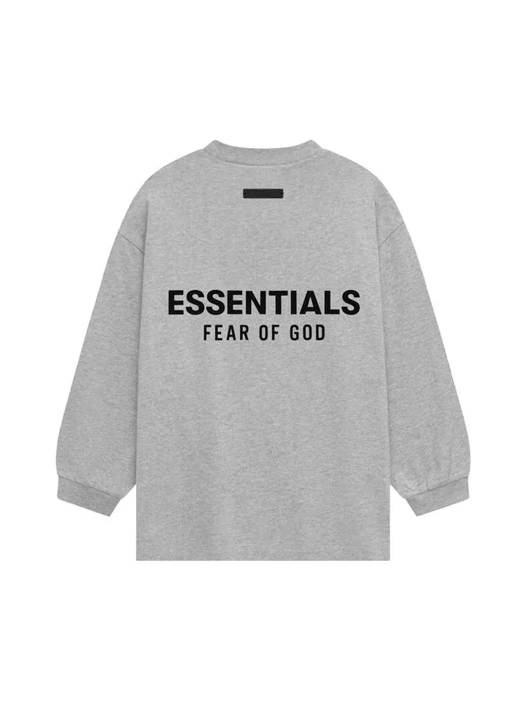 Футболка Fear of God Essentials Kids Jersey Long-Sleeve Tee — изображение 2 из 2, светлый серый