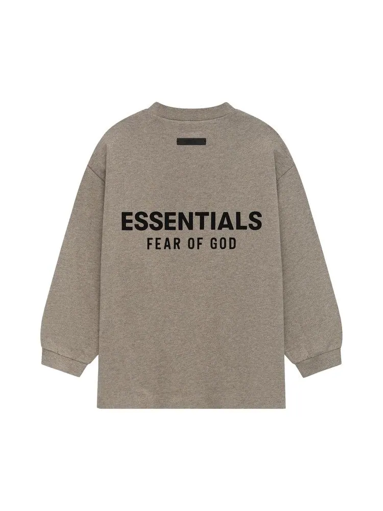 Футболка Fear of God Essentials Kids Jersey Long-Sleeve Tee — изображение 2 из 2, серый