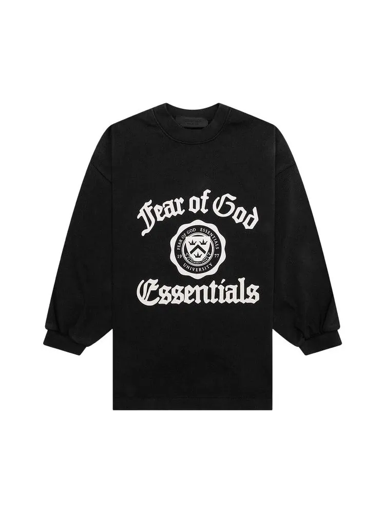 Футболка Fear of God Essentials Kids Heavy Long-Sleeve Tee — изображение 1 из 2, черный
