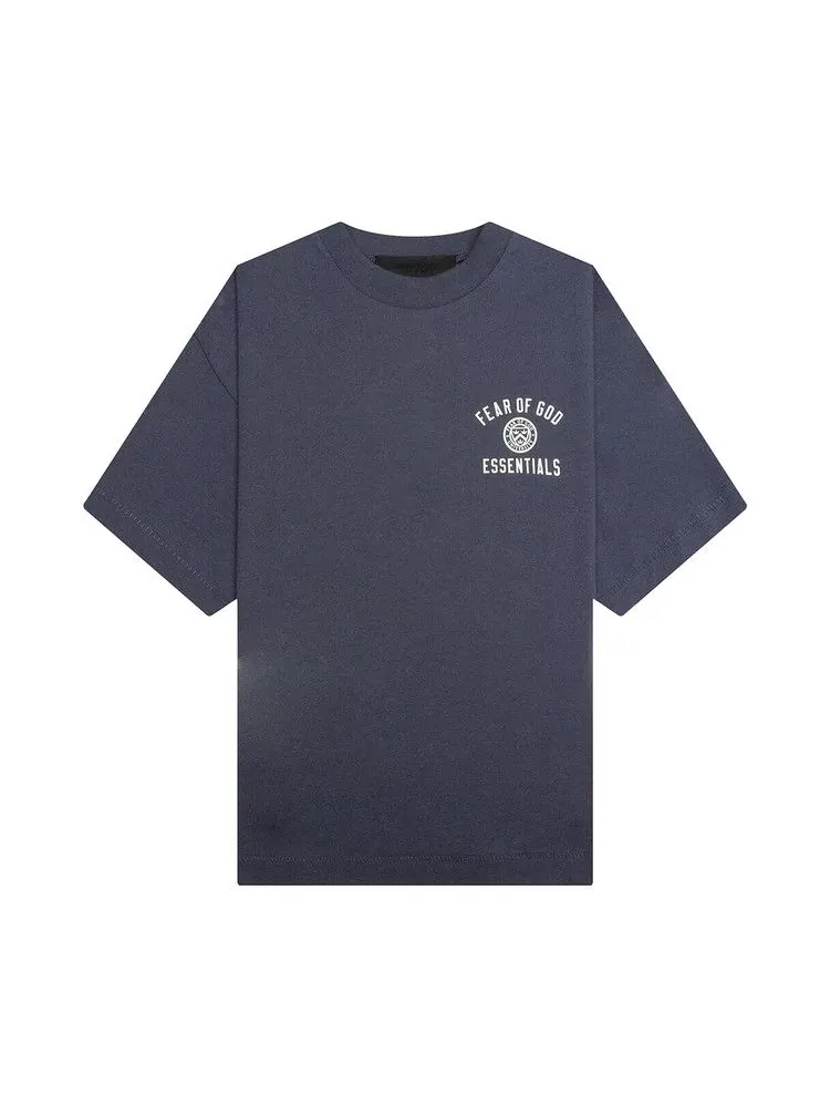 Футболка Fear of God Essentials Kids Jersey Crewneck Tee — изображение 1 из 2, морской