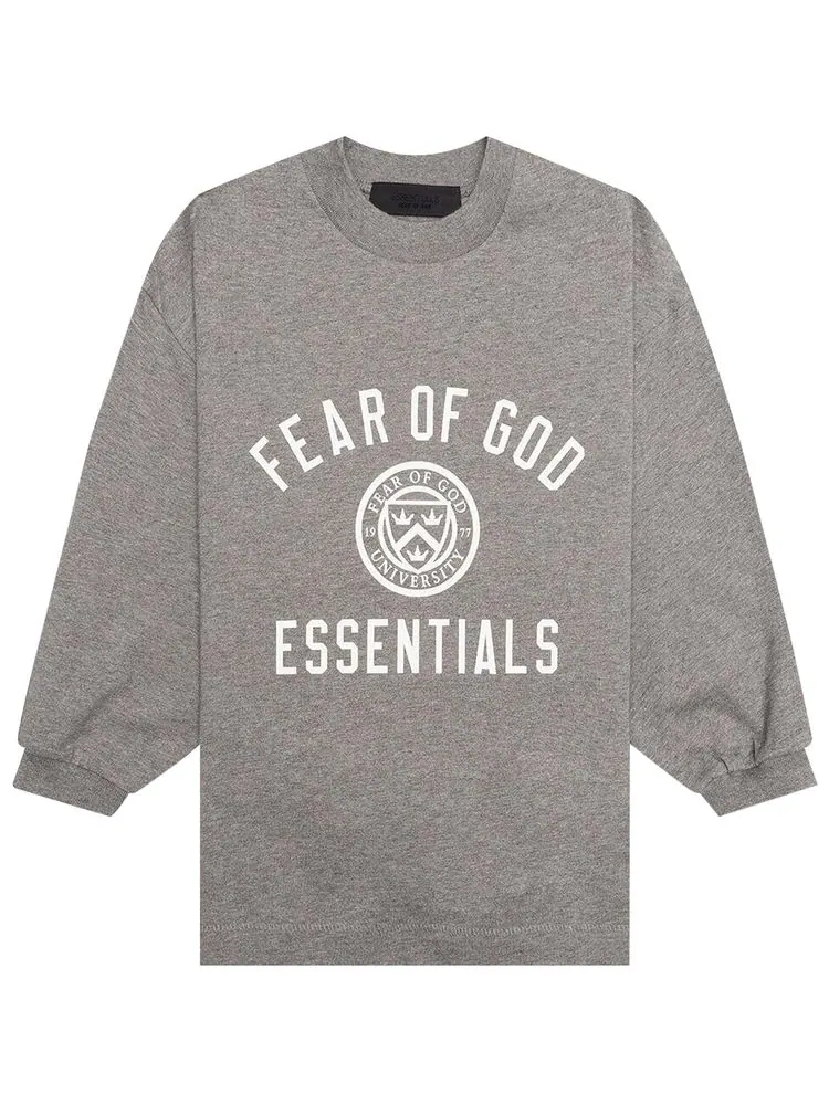 Детская футболка с длинными рукавами Fear of God Essentials — изображение 1 из 2, серый
