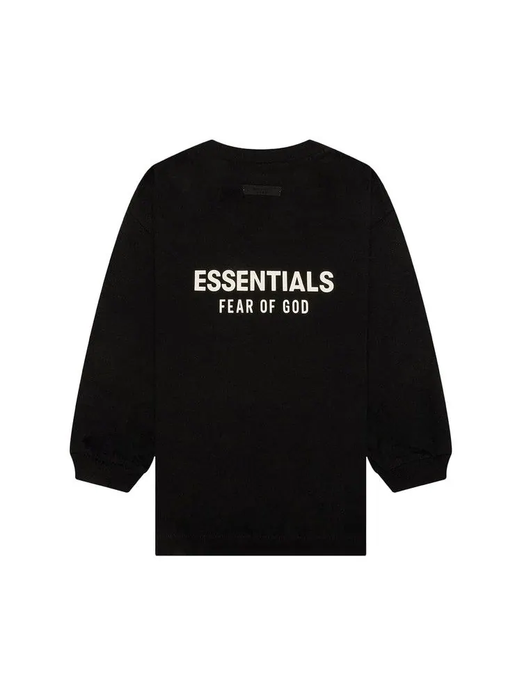 Футболка Fear of God Essentials Kids Jersey Long-Sleeve Tee — изображение 2 из 2, черный