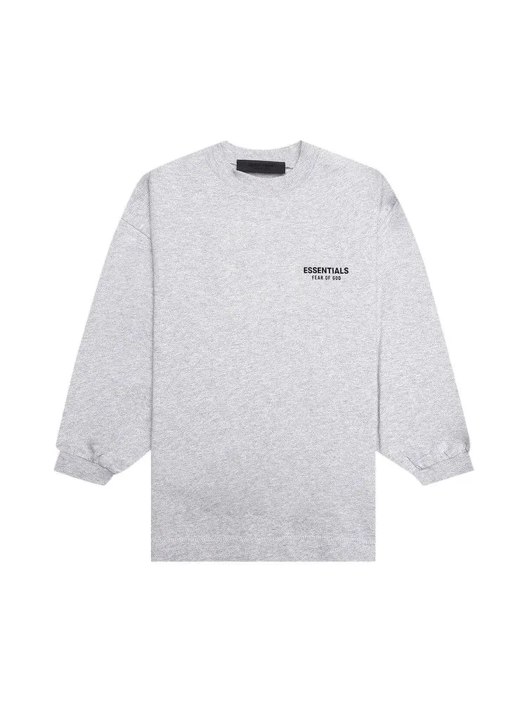 Футболка Fear of God Essentials Kids Jersey Long-Sleeve Tee — изображение 1 из 2, светлый серый