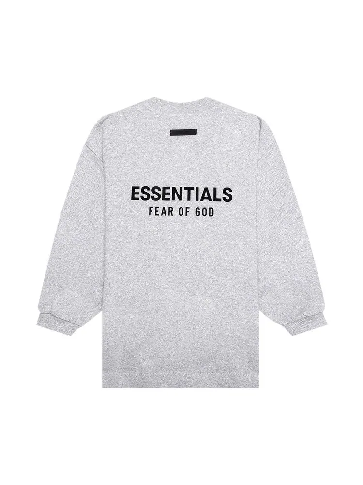 Футболка Fear of God Essentials Kids Jersey Long-Sleeve Tee — изображение 2 из 2, светлый серый